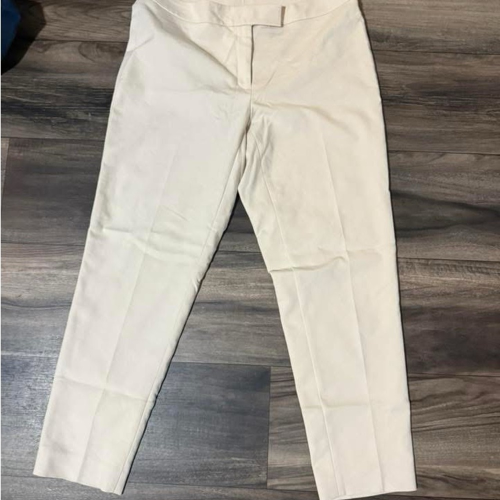Cream Straight-Leg Pants